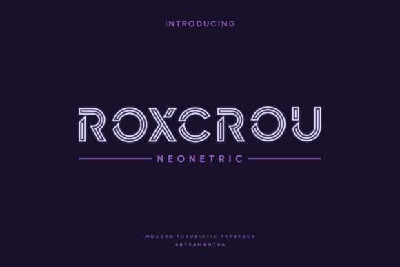 Roxcrou: A Neon-Inspired Font for Bold Designs